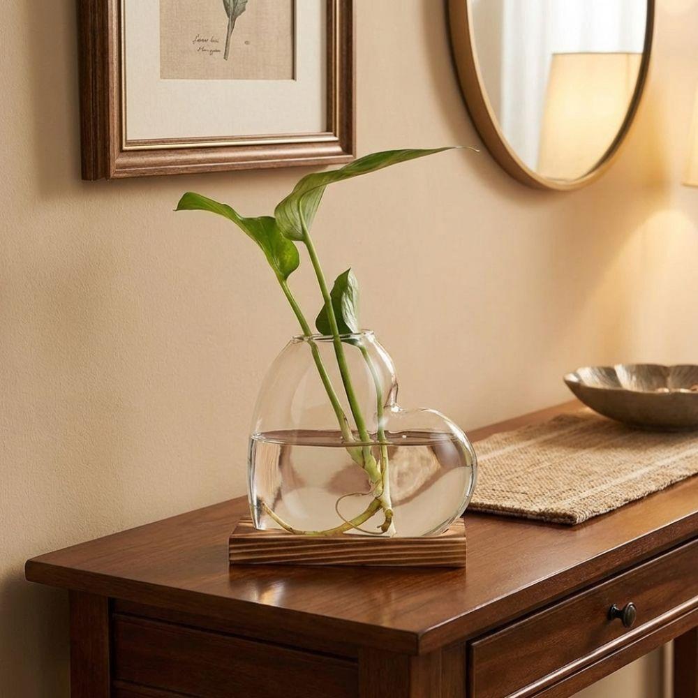 Transparent Hydroponic Glass Vase Decorative Tabletop Plant Vase Mini Terrarium Desktop Decoration