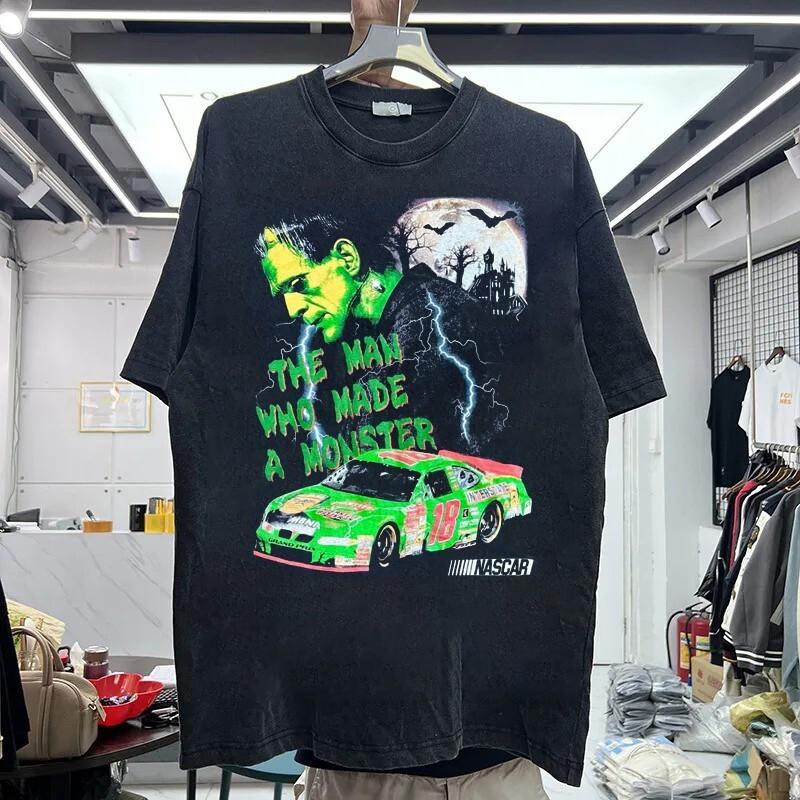 Frankenstein NASCAR 90s Remake Black short sleeve T shirt vtg S