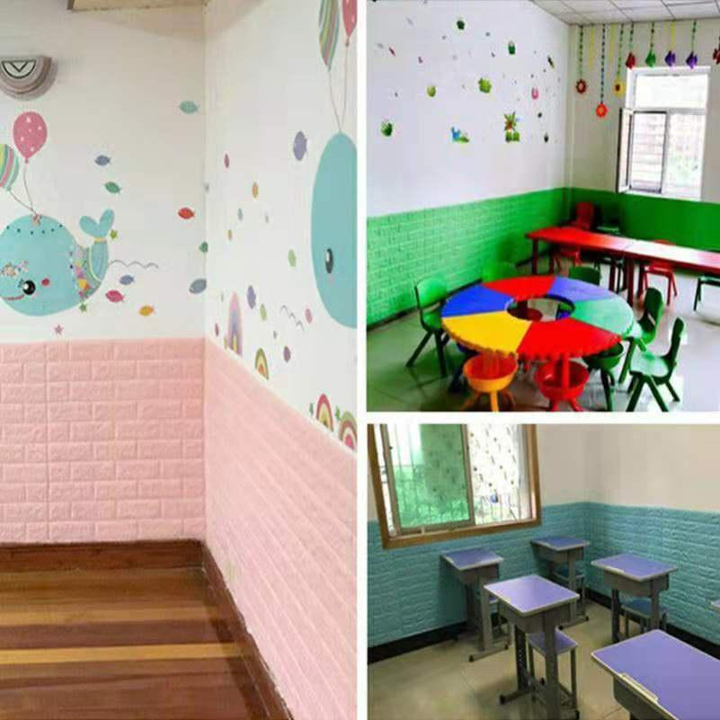 70cm*1/2/3/5/10m 3D Self-Adhesive Wallpaper DIY Waterproof Brick Wall Stickers Living Room Bedroom Wall Stickers Home Decoration