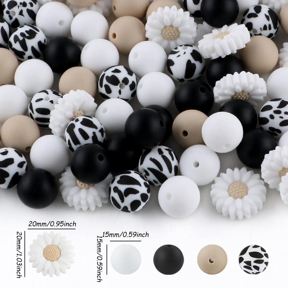 

40Pcs/Set Silicone Beads Combination For DIY Pens, Accessories, Keychains, Backpack Chains, Etc