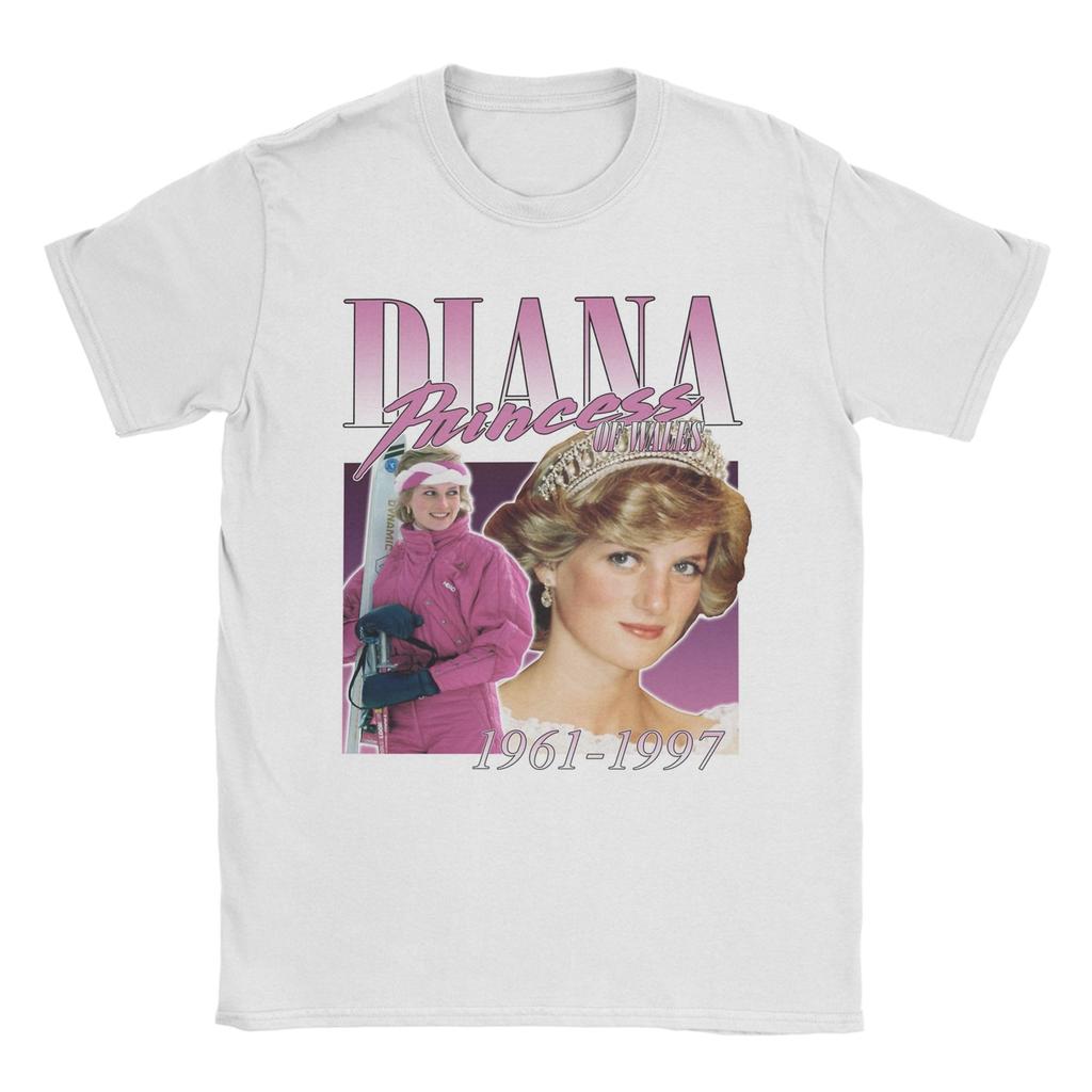 Diana Princess Of Wales 90s Style Men's T Shirt Tees Short Sleeve Crewneck T-Shirts 100% Cotton Graphic Printed Clothing
