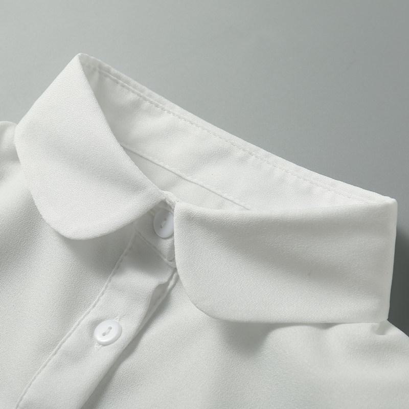 

Женский шифоновый воротник-подложка: Универсальный декоративный элемент для свитеров, воротник рубашки в корейском стиле для осени и зимы. crew neck белый