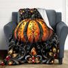 1pc Gothic Pumpkin Blanket, Lightweight Flannel Throw Blanket for Sofa, Bed, Travel, Camping, Living Room, Office, Couch, Chair, and Bed