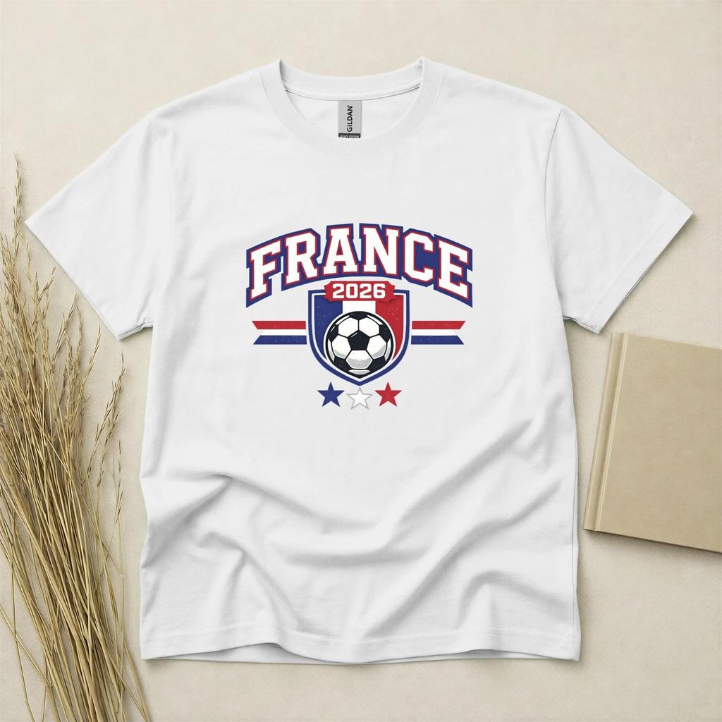 France 2026 Football Fan Children's Children's Children's T Children's T-shirt Soccer Supporters Gildan Cotton Family Top