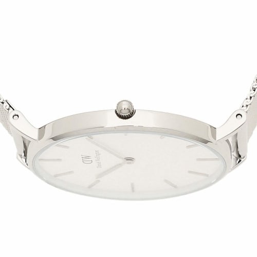 Daniel Wellington Petite 36mm Quartz Watch for Men and Women, White and Silver, DW00100306, DW00600306