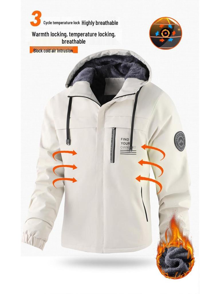 Veste à capuche tendance Automne/Hiver en Coton, Doublée Velours, Épaisse pour la Chaleur - Manteau Décontracté pour Couples