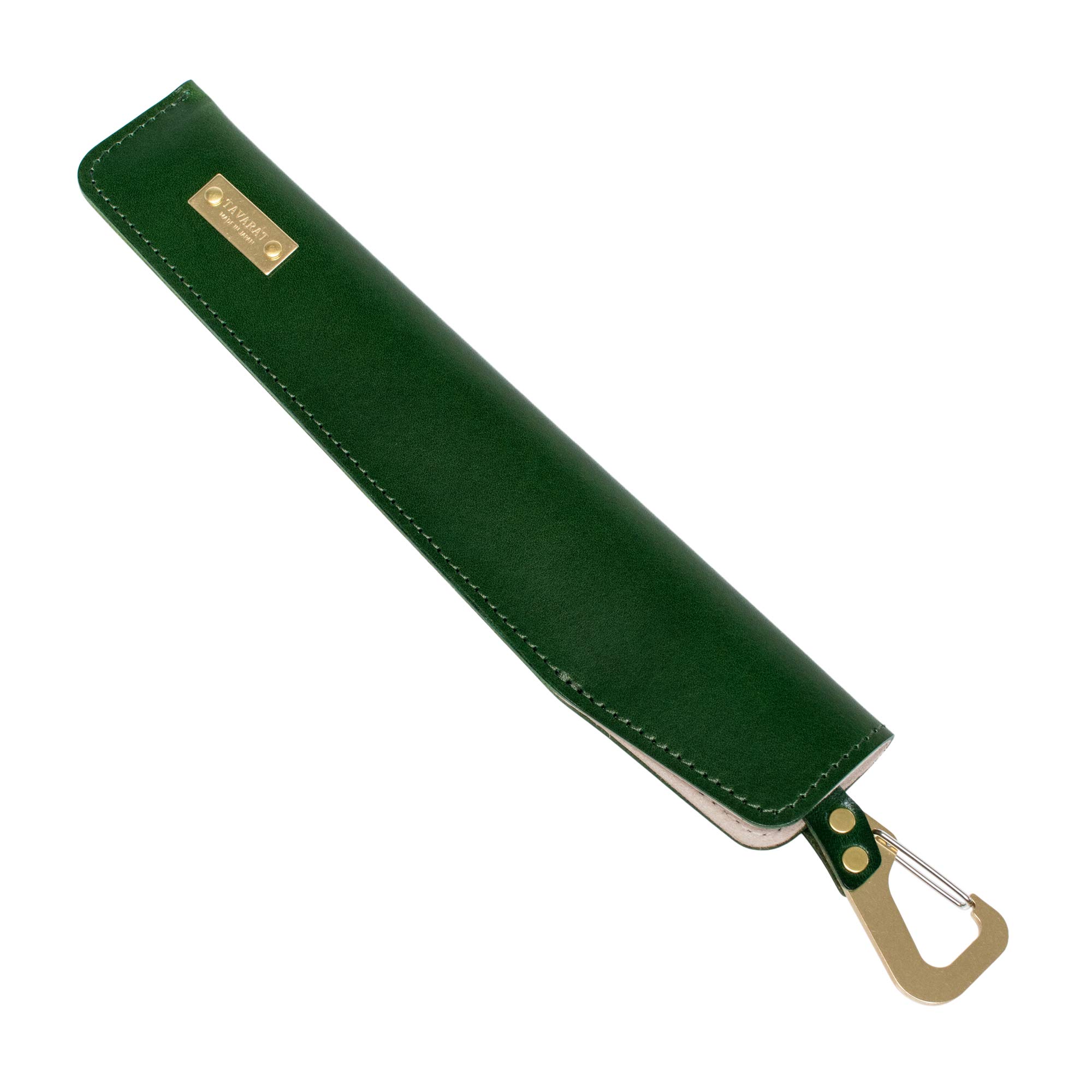 

Fan Fan Carabiner Made in Genuine Himeji Leather [TAVARAT] Case, Holder, Included, Japan, Leather, (Green-M Size)