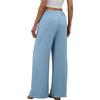 European & American Women's Casual Wide-Leg Beach Pants with Elastic Waistband & Pockets