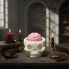 Squeezable Brain & Skull Replica, Soft Realistic Psychology Model with Expressive Eyes, Halloween Neuroscience Gift