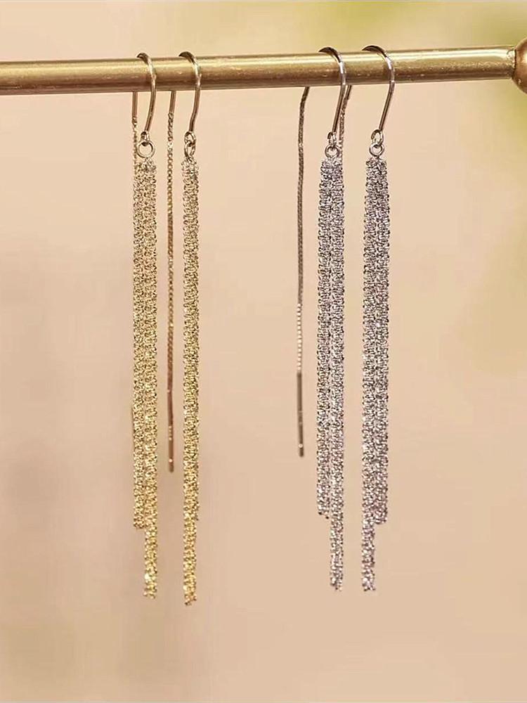 Baby's Breath Tassel Earrings: Light Luxury, Slimming Design, 2025 Trendy Anti-Loss Jewelry for Women