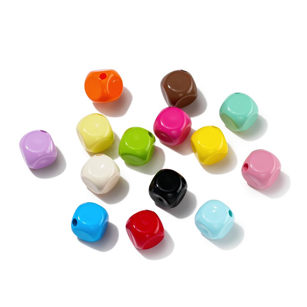 10pcs/lot 10mm Acrylic Square Solid Color Beads DIY Cube Shaped Spacer Loose Beads For DIY Earring Bracelet Jewelry Accessories