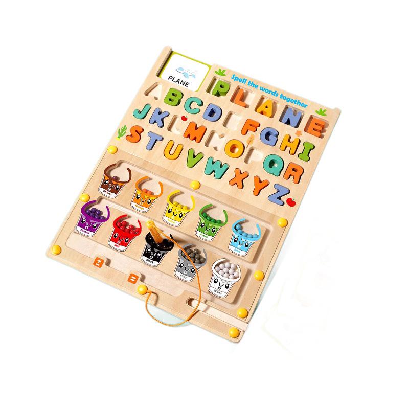 Wooden Magnetic Marble Maze Game for Kids: Educational Toy for Developing Logic and Intelligence