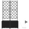 Garden Planter Set 2 Pcs Black 80 X 40 X 142 Cm Plastic