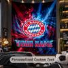 TapestryBayern Munich Custom Name Text Personalized Wall Hanging Tapestry Home Wall Decor
