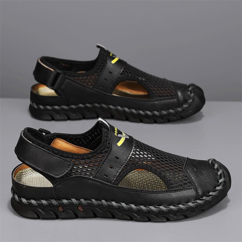 

Летние мужские сандалии с дышащей сеткой, повседневная обувь 39 чёрный