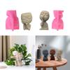 Flower Pot Silicone Mold Concrete Succulent Planter Mould DIY Candle Holder Mold Girl Concrete Cement Mold Home Decors