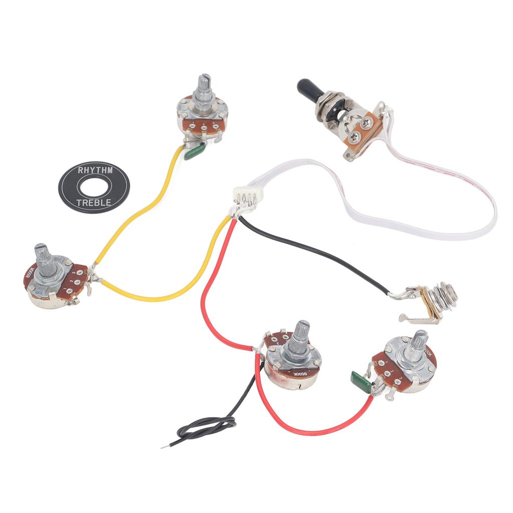 Electric Guitar Wiring Harness Kit 3 Way Toggle Switch 500K Pots Guitar Prewired Wire Harness for LP Guitars