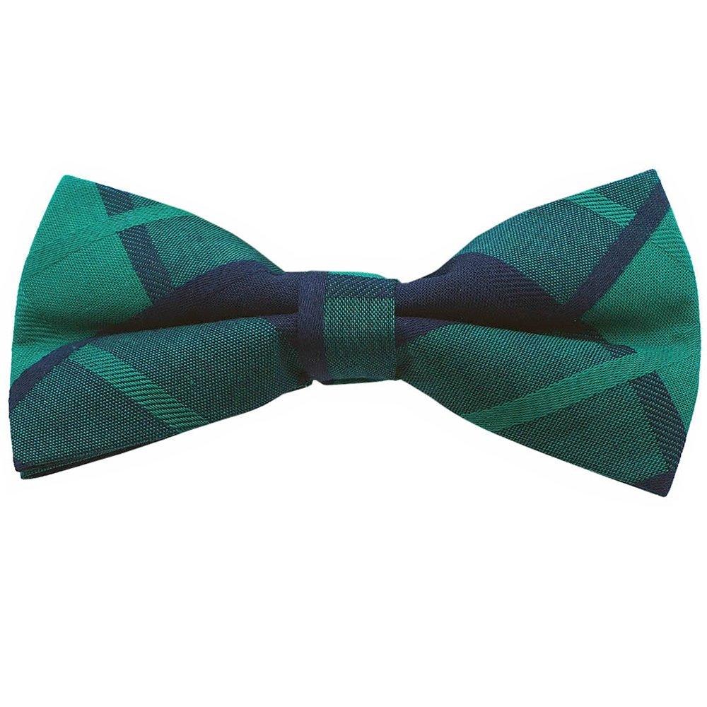 [Bowties.jp] Green Navy Check Bow Tie (Easy to Wear) bd217