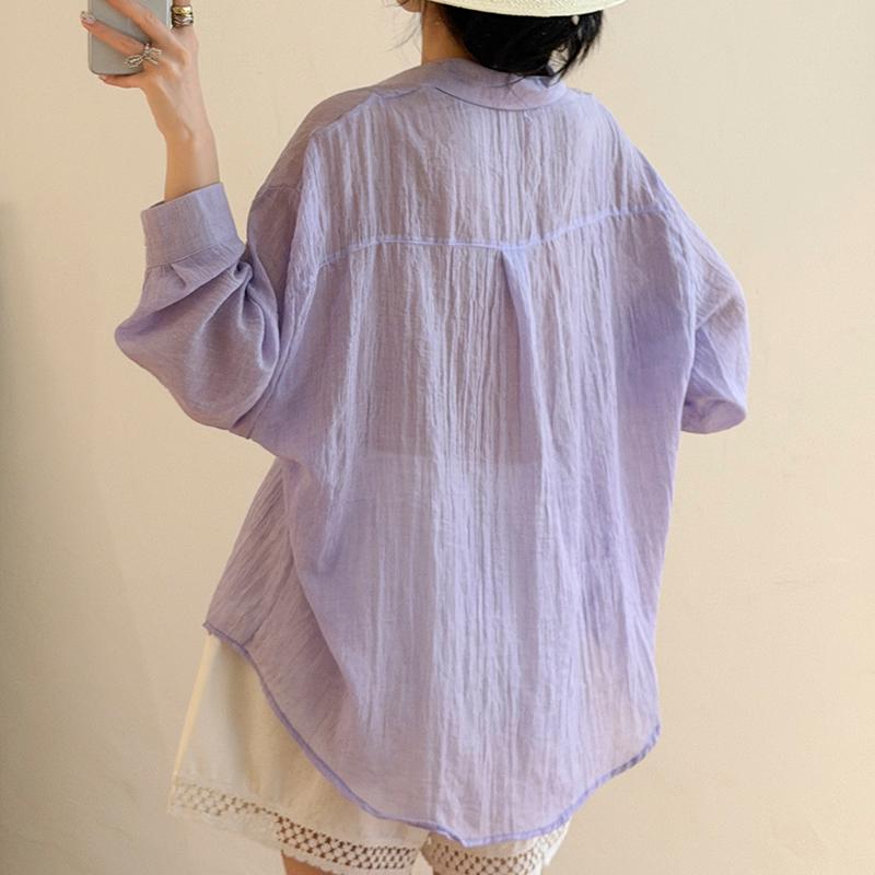 DIMANAF 2026 Summer New Plus Size Women Blouse Shirt Vintage Loose Cotton Linen Casual Lady Tops Button Solid
