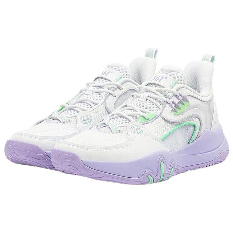 361 LAVA Cushioning, Wear Resistant Low top Basketball Shoes Men's White Purple 672321111-1