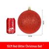 Red Shiny & Matte Glitter Christmas Ball Ornaments - Plastic Hanging Decorations (6-30cm) for Festival Scenes