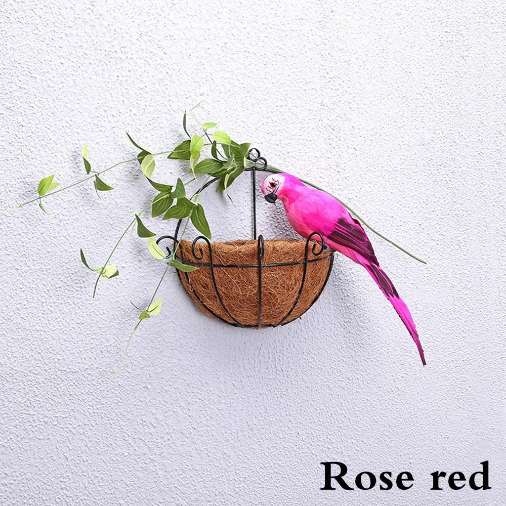 2pcs 25cm Rural Gardening Decoration Simulation Bird, Macaw Feather Handicraft, Home Living Room Decoration And Landscaping Props