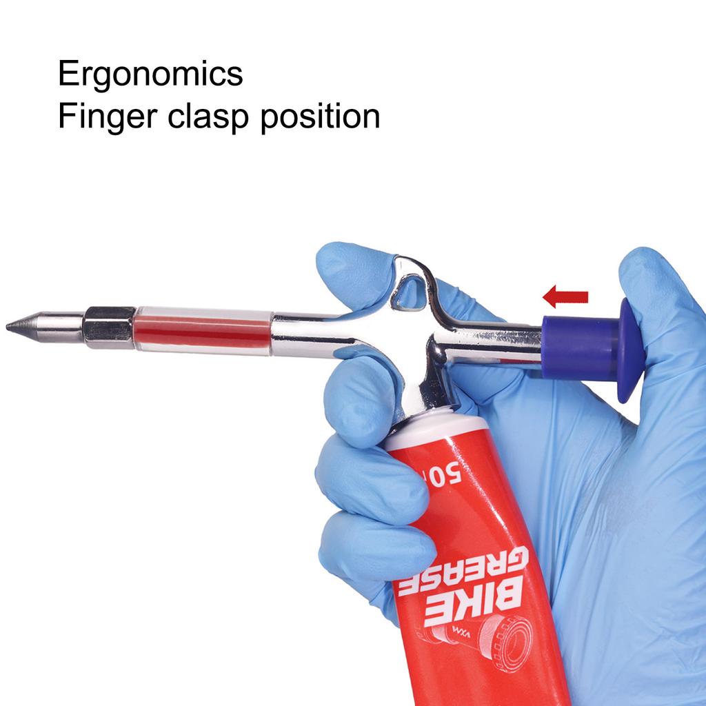 Bicycle Grease Gun Lubrication Tool Zinc Alloy Manual Pump for Mountain Bike Hub Bottom Bracket Bearings