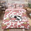 Meikeduo Pink Cartoon Cow Duvet Cover Set - 3-Piece Bedding for Bedroom/Guest Room