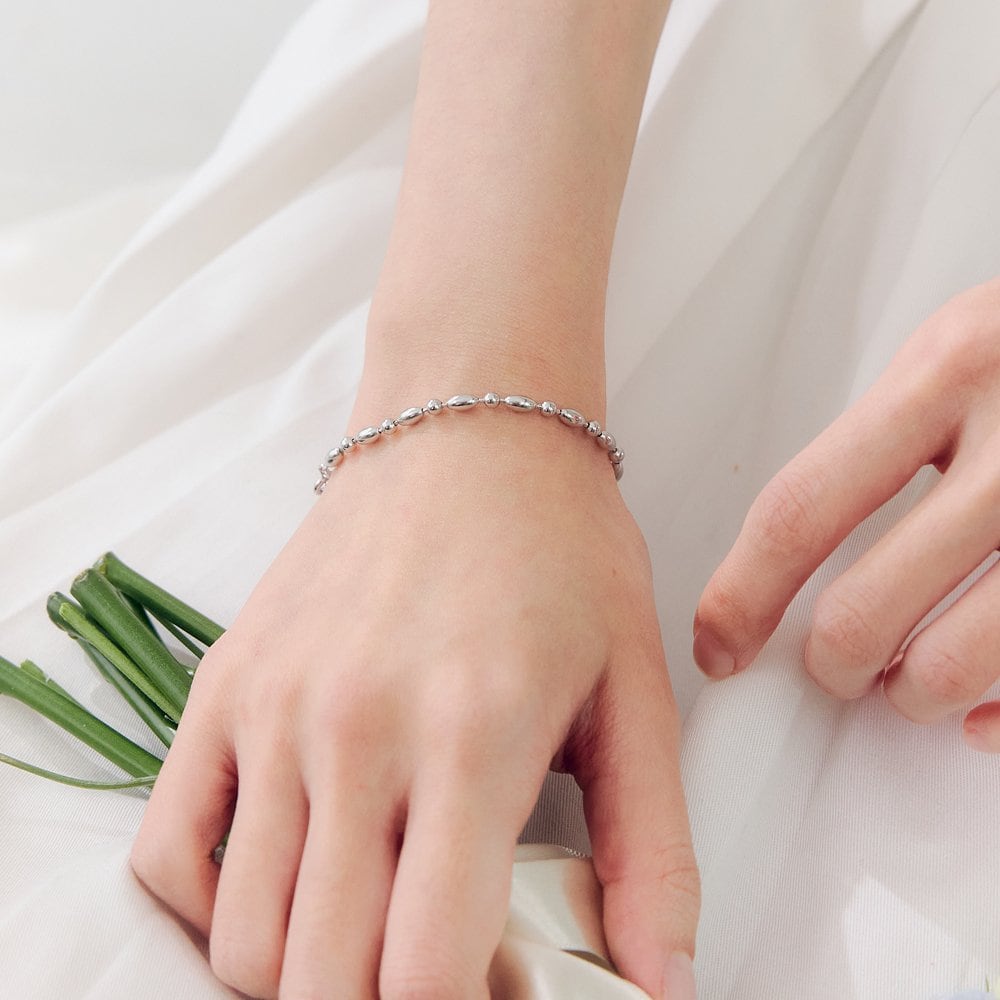 [Rosemont] Silver Grain Bracelet Polka Ra25B16J