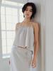 Beiodeu Halterneck Bead Blouse_Gray
