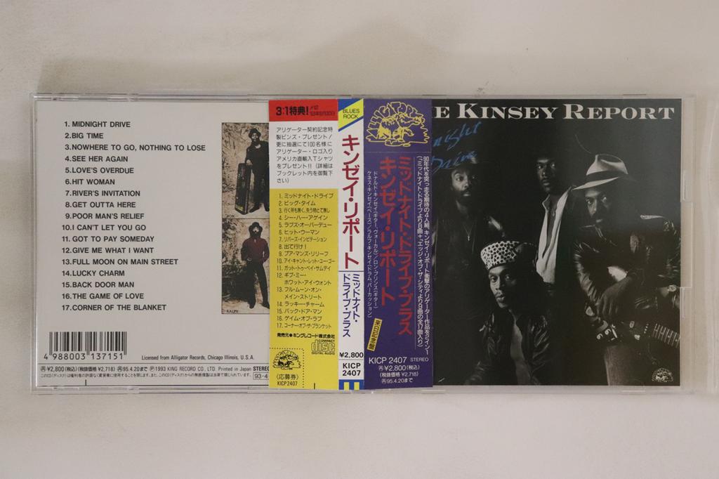 CD KINSEY REPORT - Midnight Drive Plus KICP2407 ALLIGATOR 1993 Japan Obi Rock Used