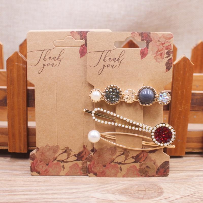50 Pcs 11.5x6.5cm Square White/brown Hair Card Jewelry Bag Hair Card Black Blank Paper Hair Card or Jewelry Display Card
