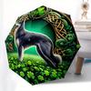 St. Patrick's Day Celtic Wolf Clover Wall Art PrintUmbrella, Portable 3-Fold Compact Umbrella for Men & Women Gift