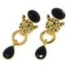 Vintage Panther Head Hoop Earrings