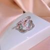 Niche Light Luxury Retro Crystal Inlaid Women'S Ring Geometric Cross Cold Wind Texture Ring Temperament Jewelry