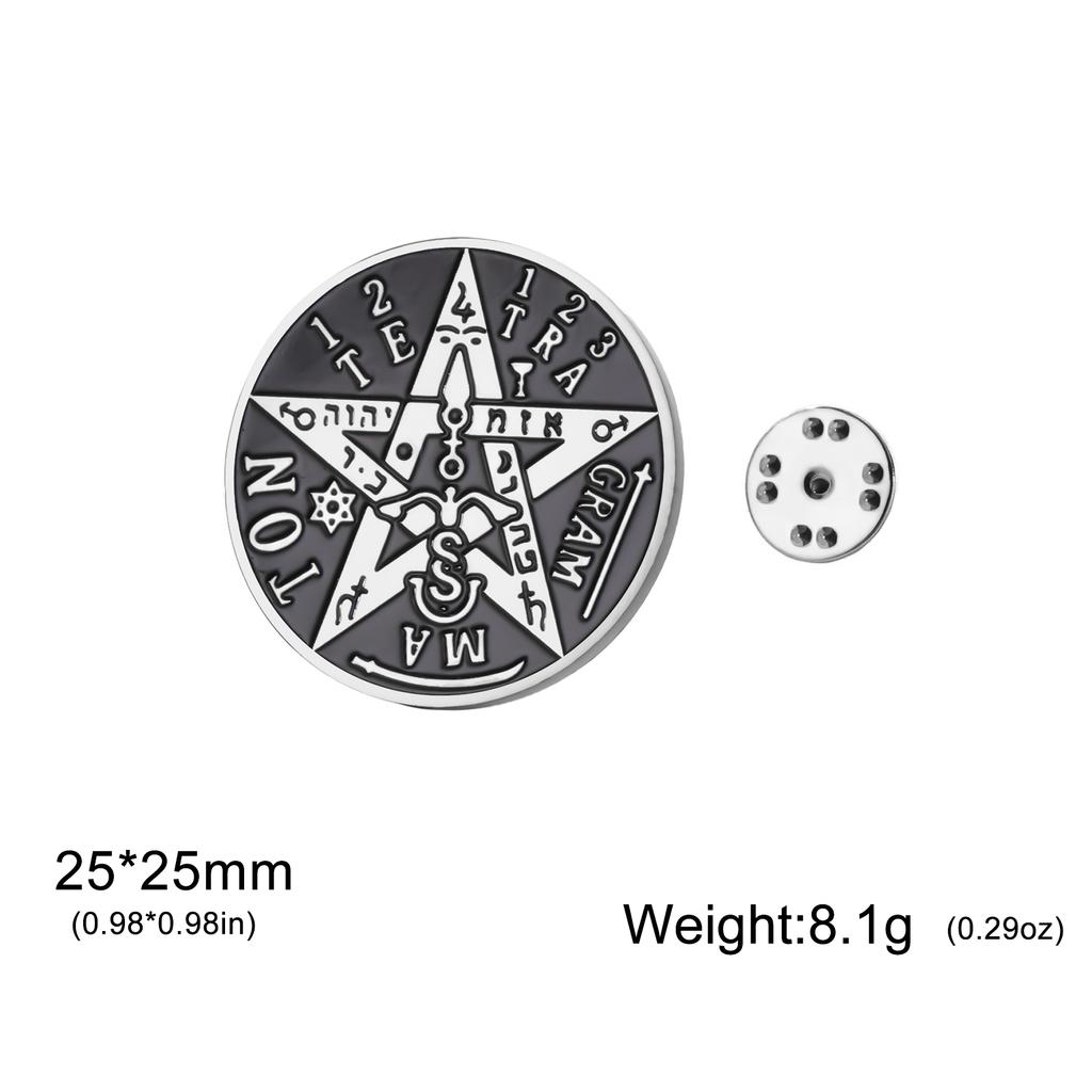 Witchcraft Pentagram Gothic Brooches Stainless Steel Tetragrammaton Pins Shirt Suit Badge Amulet Accessories Je Jewelry