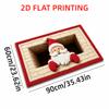 2D Flat Santa Door Mat Faux Cashmere Christmas Bath Mat Decorative Floor Rug  Christmas Home Decor