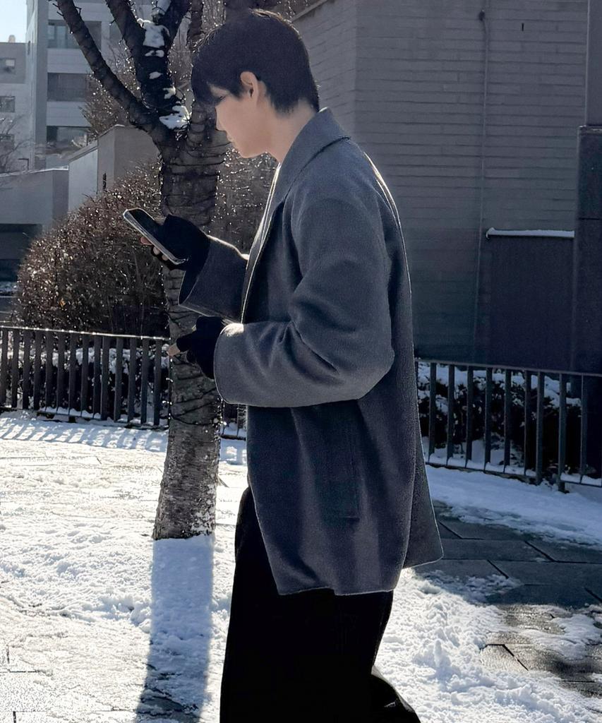 Plac Minimal Pea Coat Charcoal