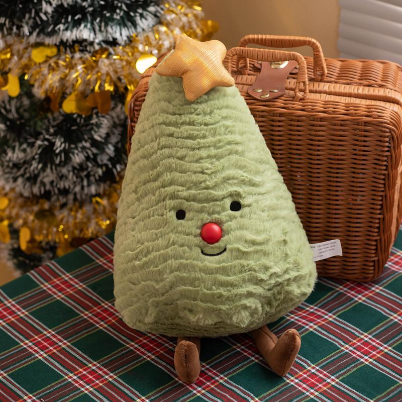 Christmas Tree Gingerbread Man Gift Box Plush Dolls Stuffed Soft Plant Toys For Kids Family Xmas Decoration Gift