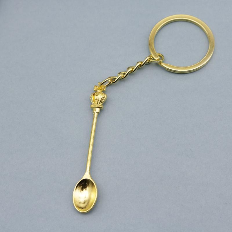 Mini Spoon Keychain Lightweight Teaspoon Pendant Key Ring for Filling Salt Vials Outdoor Camping Hiking Use