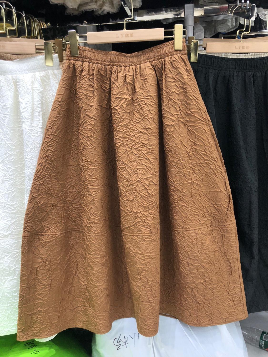 

Юбка-фонарик с жаккардовым узором и карманом Хепберн 2025 г., эластичная талия, средняя и длинная юбка-зонтик one size fits all