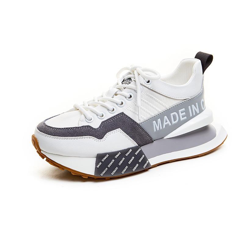 Summer new leather platform casual shoes fashion versatile sports large size heightening women's shoes