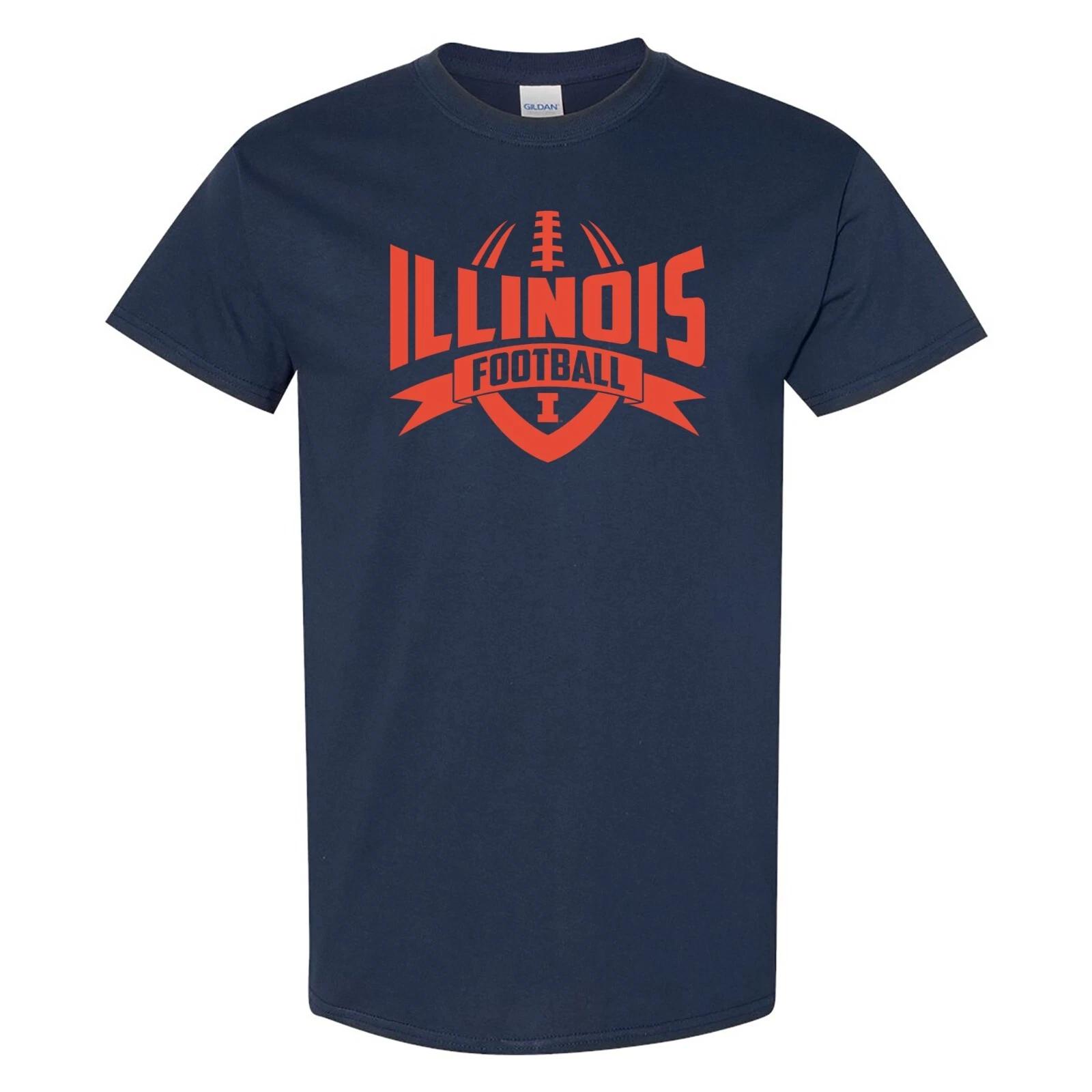 Illinois Fighting Illini Football Rush - NCAA University T-Shirt - Navy M