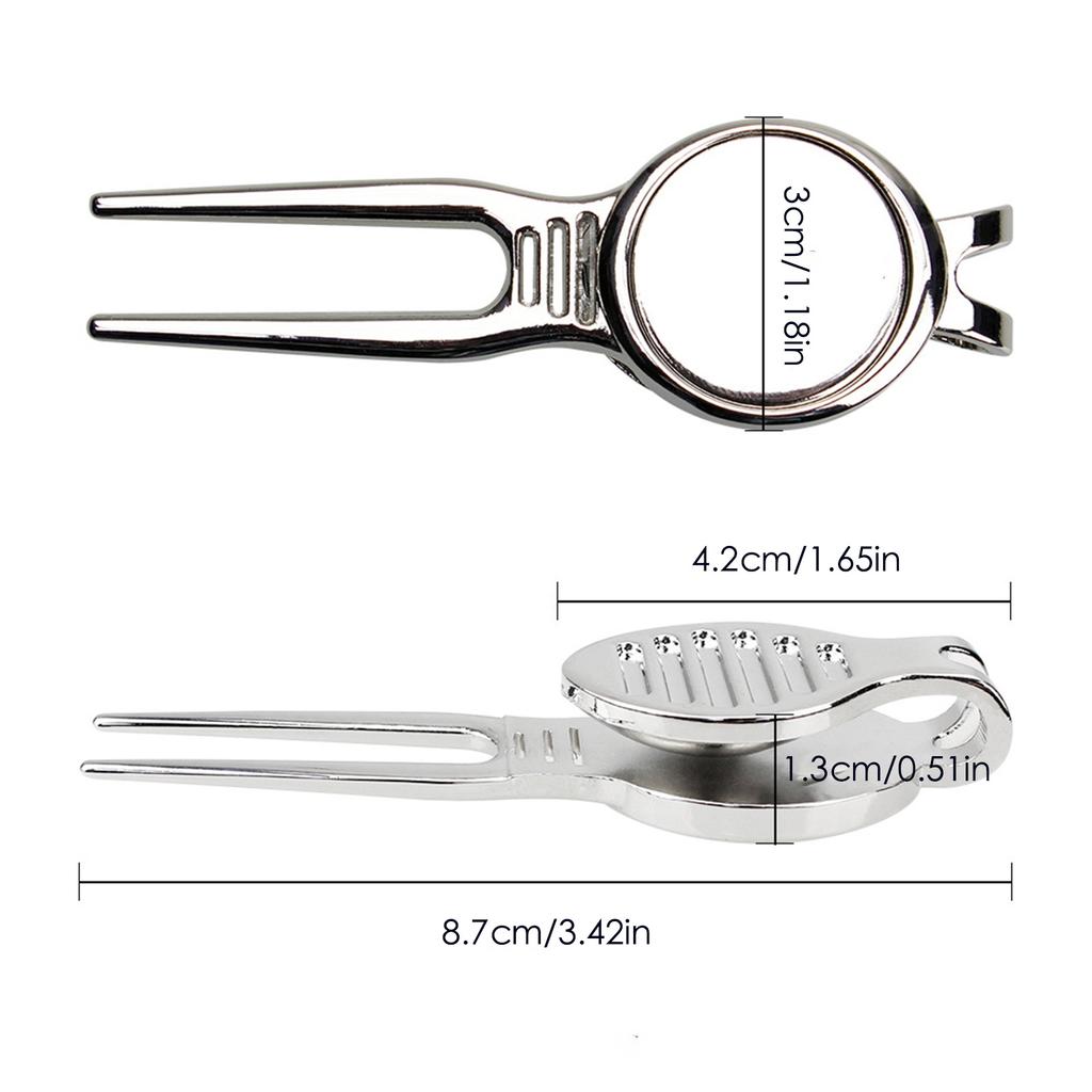 Aluminum Golf Greens Fork Divot Repair Tool Dual Prong Design for Golf Turf Maintenance Portable Golf Accessories