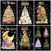 Santa Clause Reindeer Christmas Electrostatic Stickers Cartoon Xmas Tree Sticker  Festival