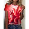 Modisches Damen Tier Kurzarm Rundhals T-Shirt 3D Tier Farbdruck Tägliche Oberteile Bequeme Polyester T-Shirts
