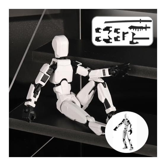 Robot Toy Model Doll 1 Piece [Assembly Required] Model Movable Joints Weapon Included Character Pose Changeable Multi-jointed Movable Doll Funny Toy