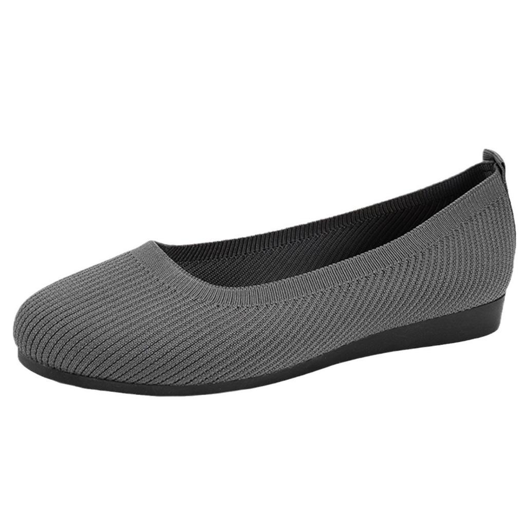 Summer New Large Size Round Head Flat Sole Shoes Women's Beanie Shoes Sports and Leisure Shoes