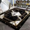 Luxury Black Inlaid with Gold Indoor and Outdoor Sofa Carpet Decoration Coffee Tables Area Rug Non-slip Soft Mat for Children