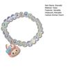 Iridescent Beaded Bracelet Clear Faux Crystal Bracelet Cute Cartoon Animal Charm Bracelet Gift for Girls Best